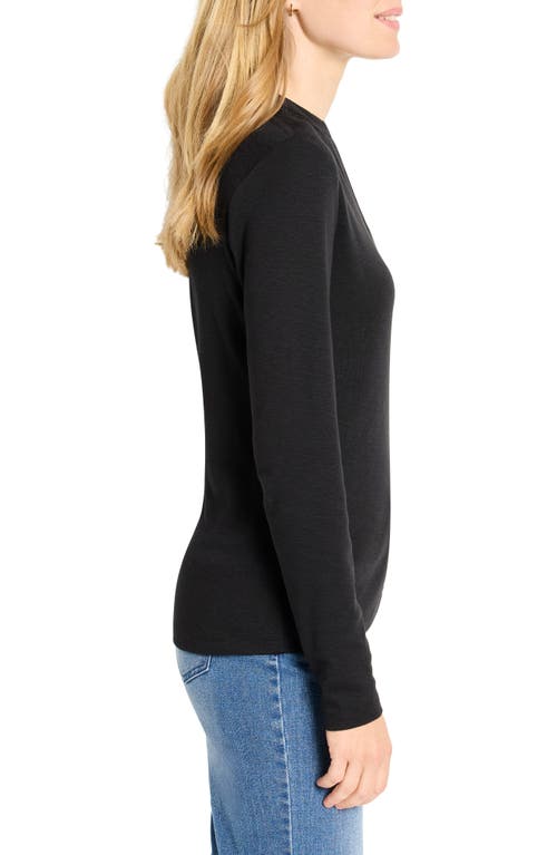 Nzt By Nic+zoe Cotton Blend Henley In Black