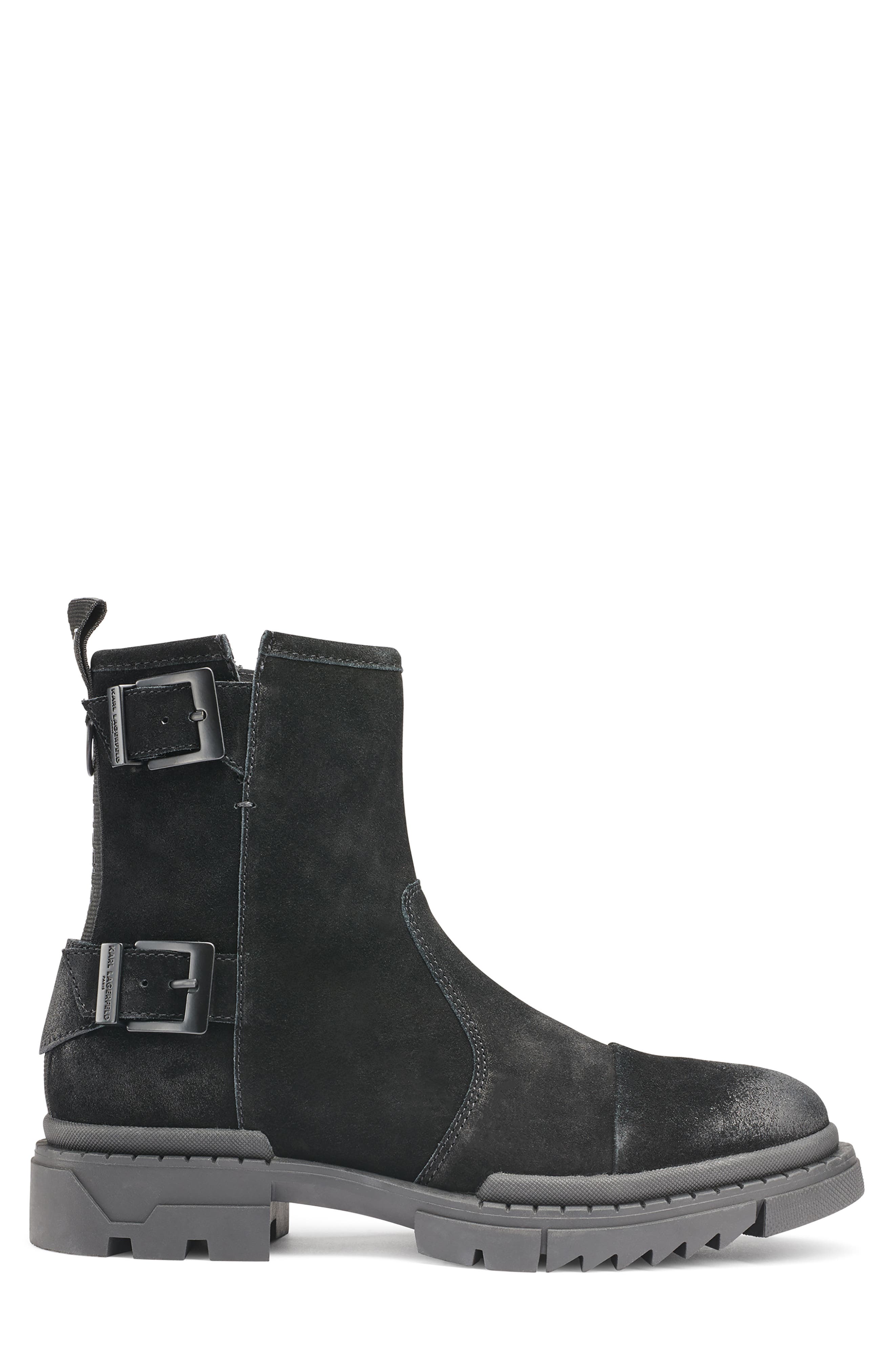 Double Buckle Suede Engineer Boot