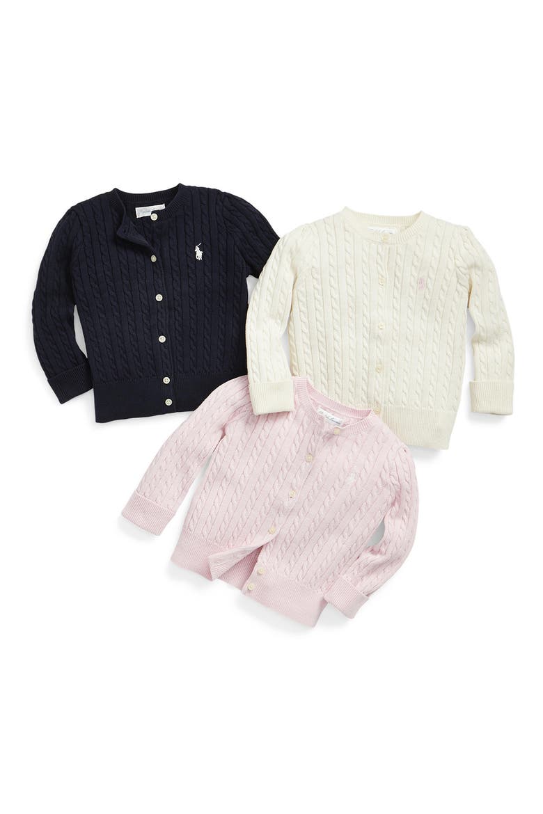 Cotton Mini Cable Cardigan, Alternate, color, HINT OF PINK