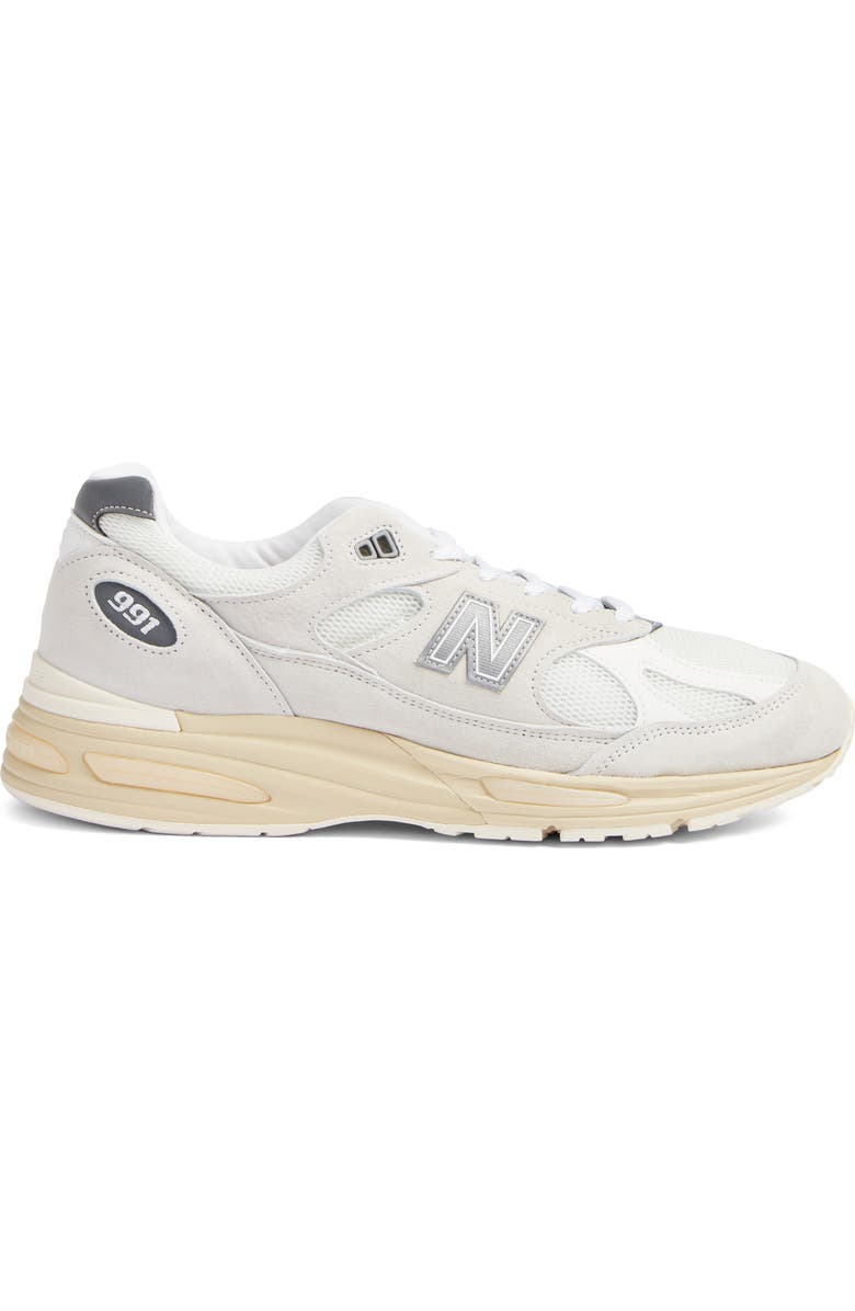 New Balance Gender Inclusive Made in UK 991 v2 Sneaker, Alternate, color, Wind Chime/ White
