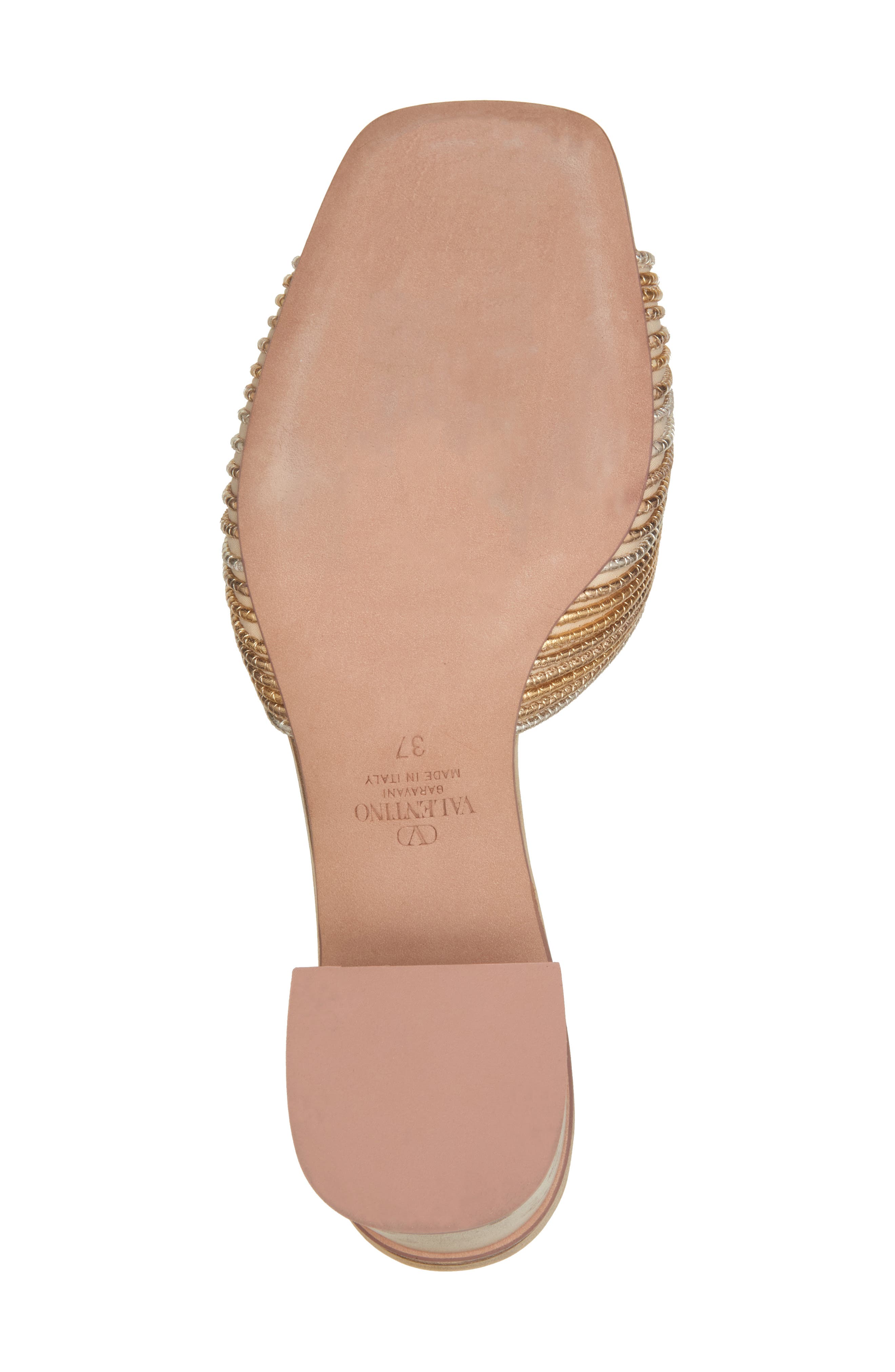 Valentino Garavani VLOGO Signature Metallic Slide Sandal, Alternate, color, Gold