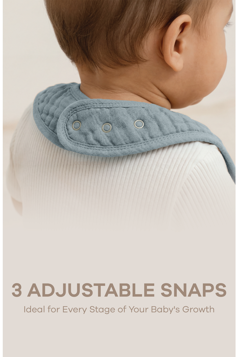 Muslin Bibs - Pack of 8, Alternate, color, Pacific Blue