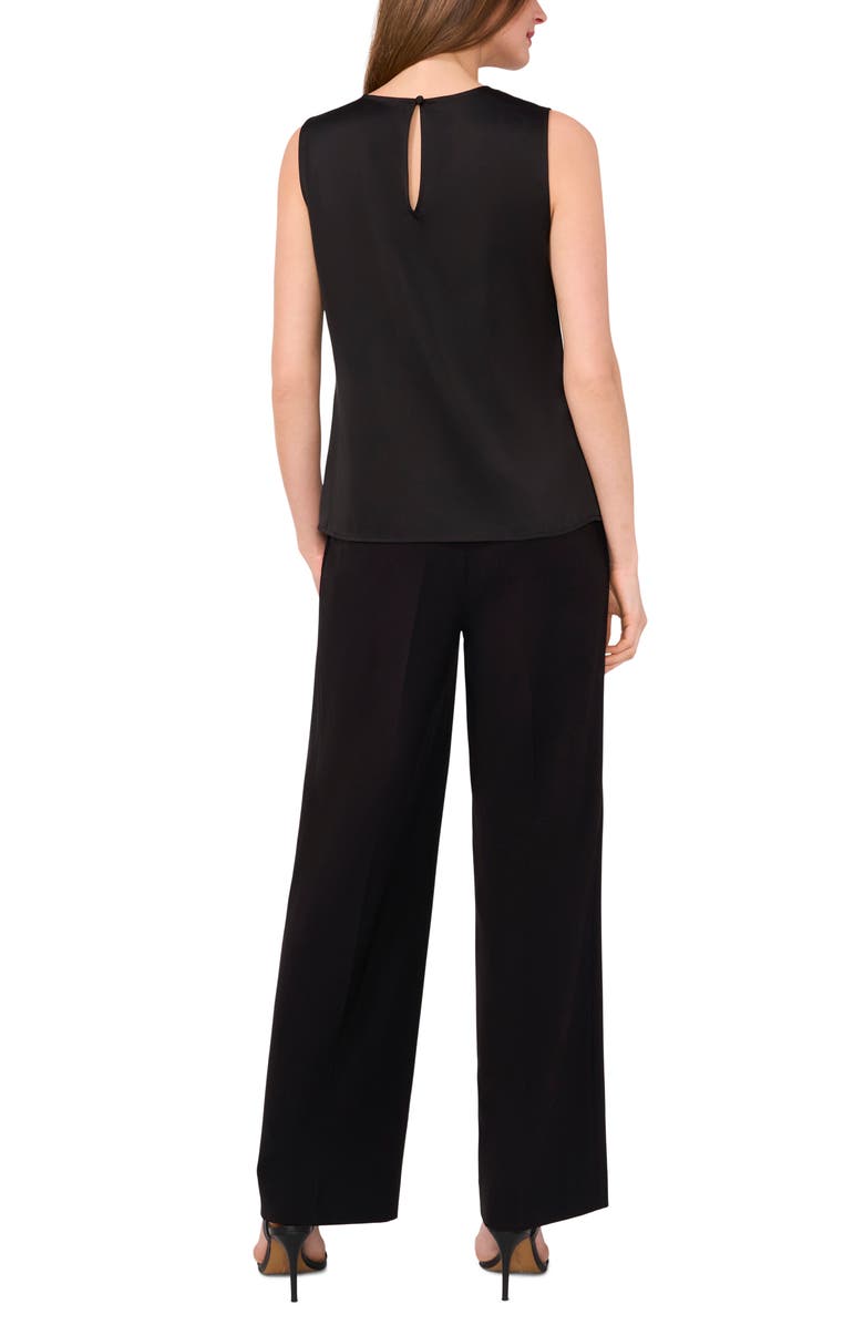 Halogen<sup>®</sup> Single Pleat Sleeveless Satin Shell, Alternate, color, Rich Black 060