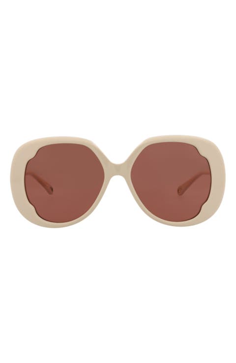 56mm Oversize Round Sunglasses