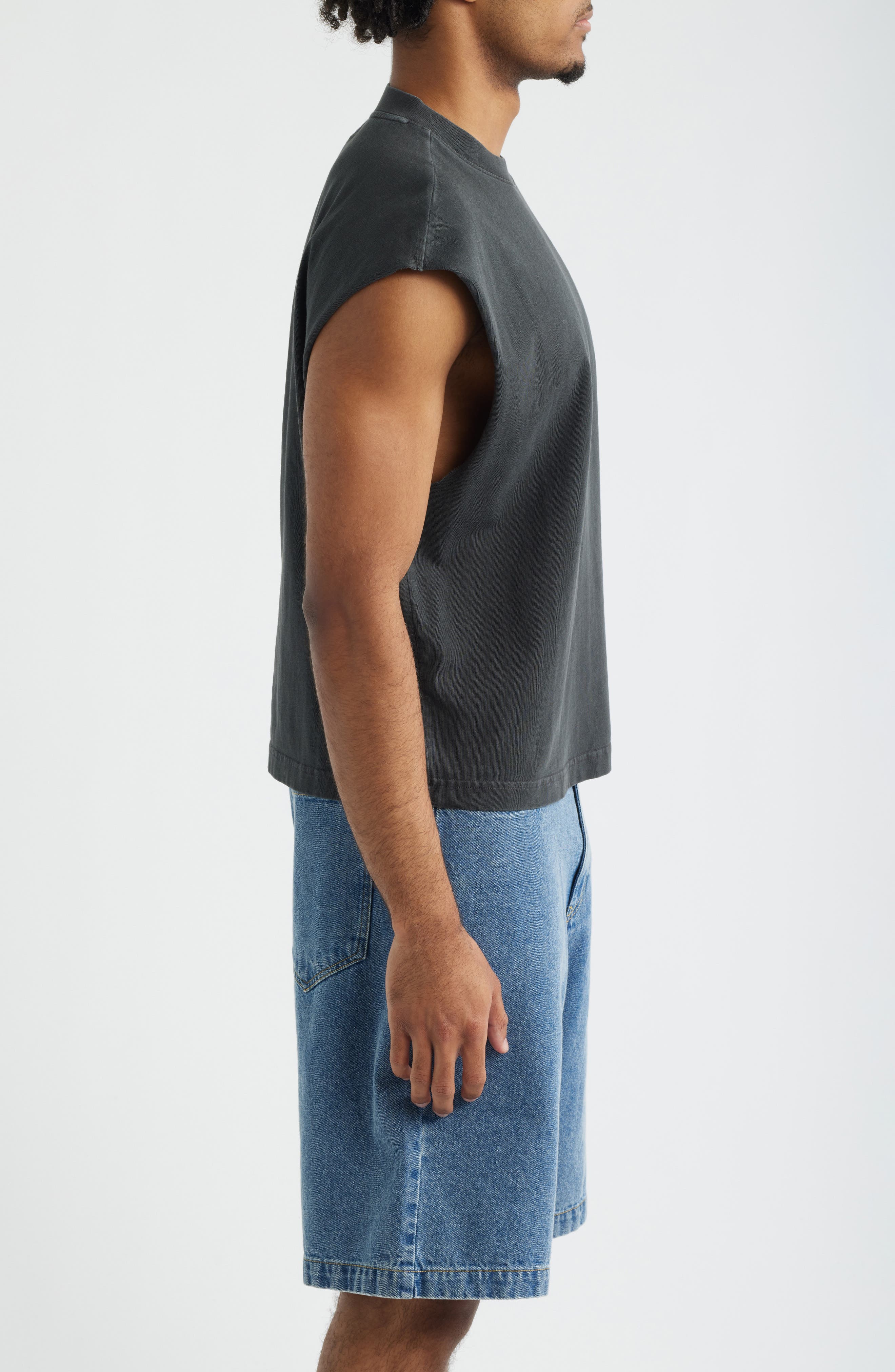 Boxy Crop Cutoff Cotton Tank (Men) | Nordstrom