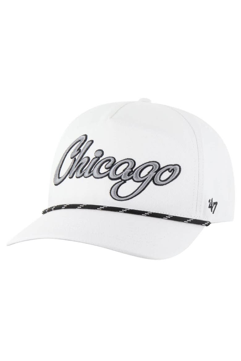 Men's '47 White Chicago White Sox Overhand Speckle Hitch Rope Adjustable Hat, Alternate, color, White