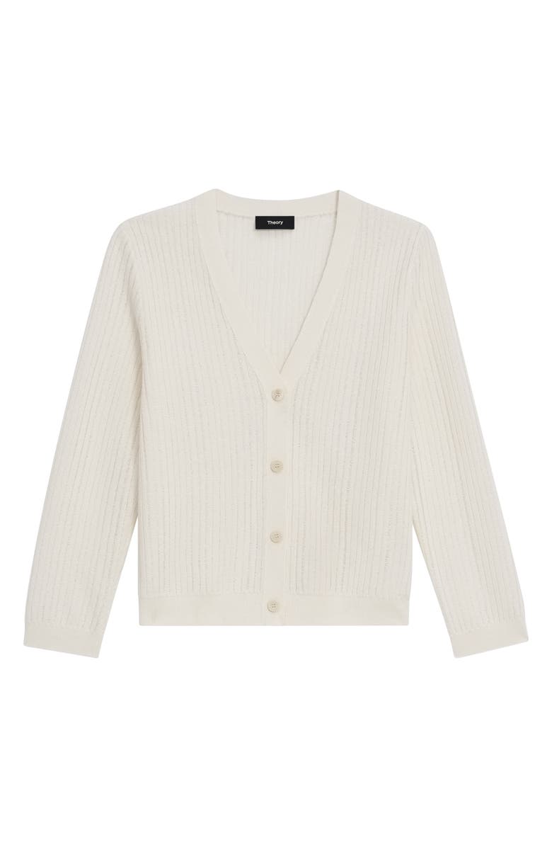 Theory Crop Linen Blend Cardigan, Alternate, color,