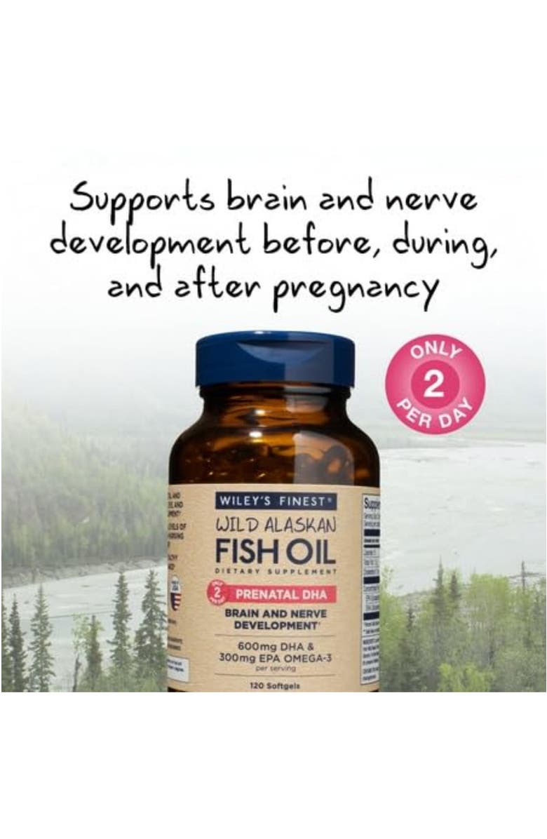 Wiley's Finest Prenatal DHA Omega-3 120 Softgels for Pregnancy and Nursing Support, Alternate, color, NO COLOR