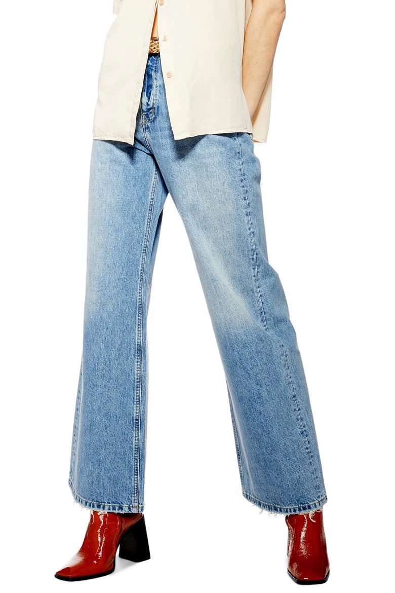High Waist Wide Leg Jeans, Main, color, BLEACH