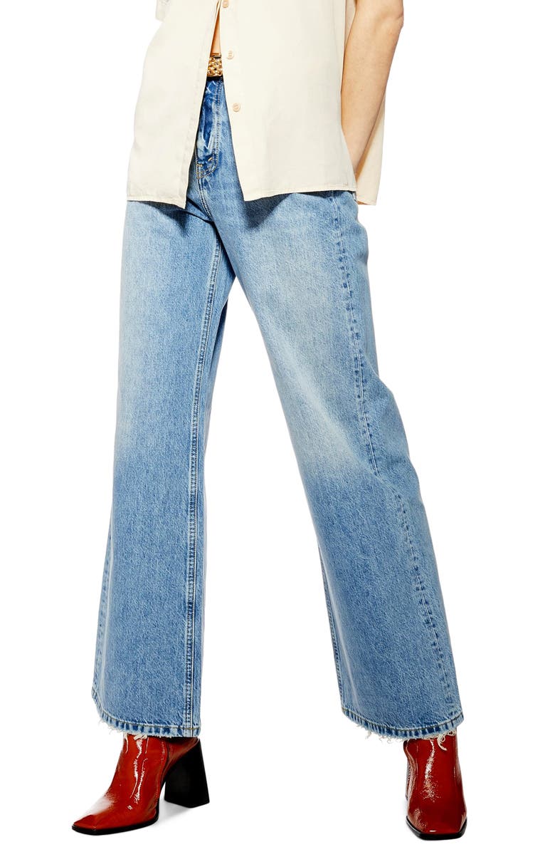 Topshop High Waist Wide Leg Jeans, Main, color,