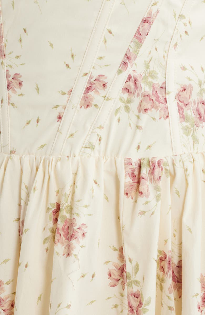 HOUSE OF CB Rona Floral Stretch Cotton Maxi Cocktail Dress, Alternate, color, Cream Rose Print