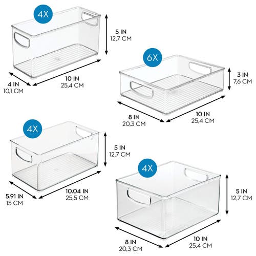 Idesign 18-piece Clear Bin Organization Set In Transparent