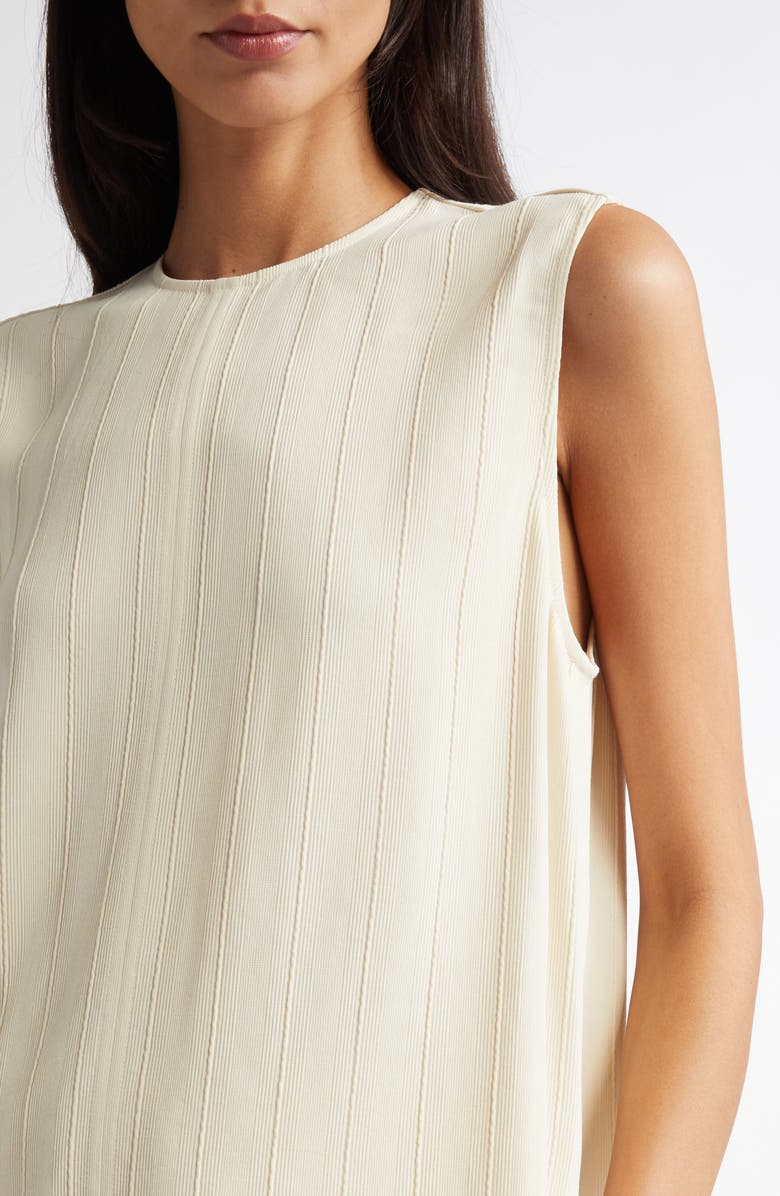 TOTEME Textured Stripe Sleeveless Top, Alternate, color, Ecru