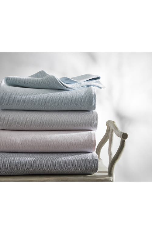 Matouk Costa Mesa Cotton Knit Blanket In Blue