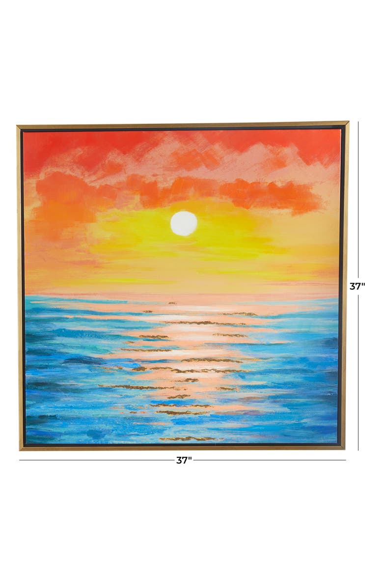 WILLOW ROW Sunset Canvas Framed Wall Art, Alternate, color, Golden