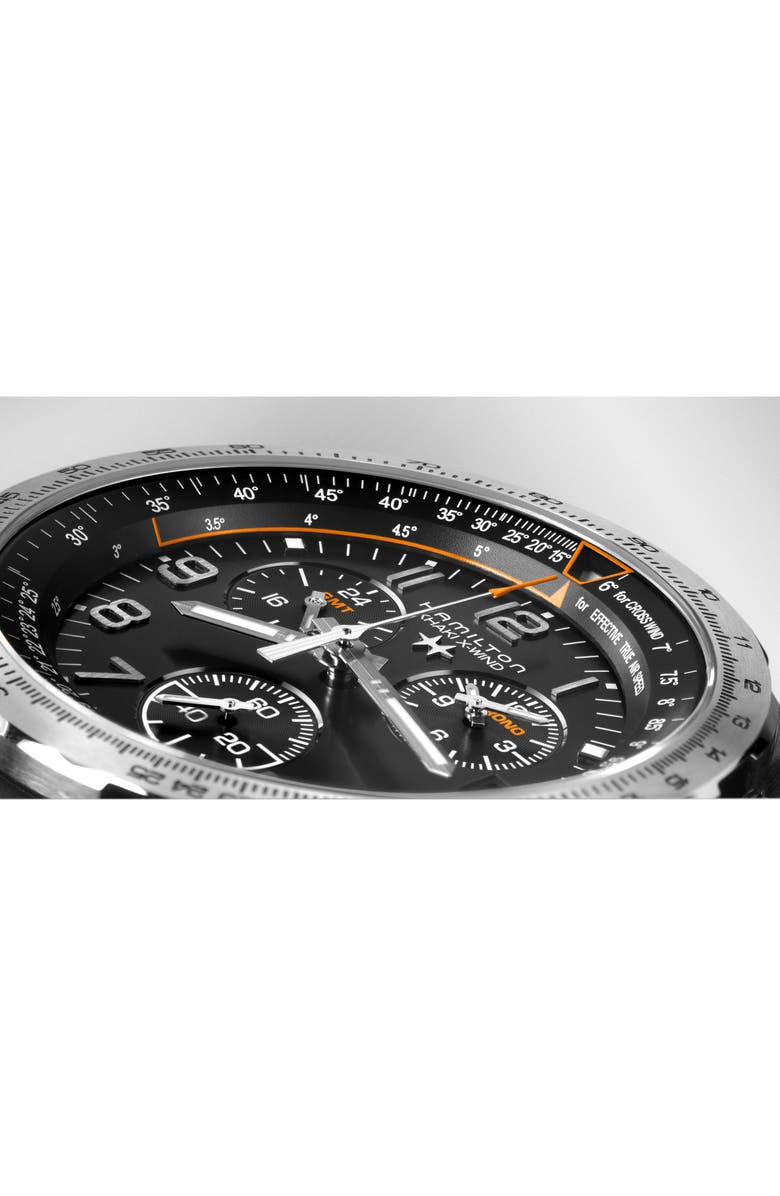 Hamilton Khaki Aviation X-Wind Chronograph GMT Silicone Strap Watch, 46mm, Alternate, color, 