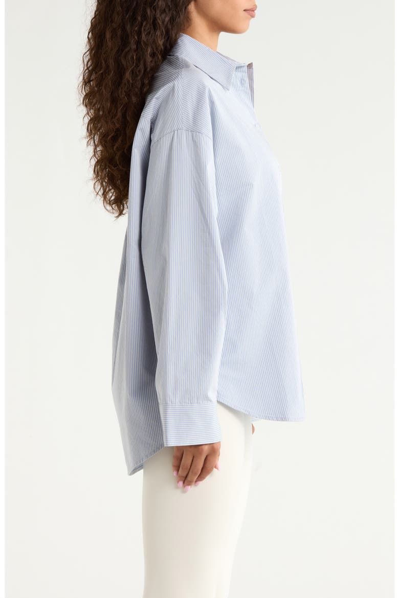 Summer Stripe Button-Up Shirt, Alternate, color, NAVY BLUE PIN STRIPE