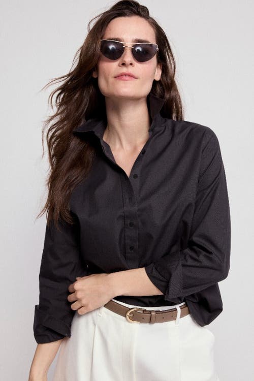 The Shirt By Rochelle Behrens The Jet Set Boyfriend Shirt In Black