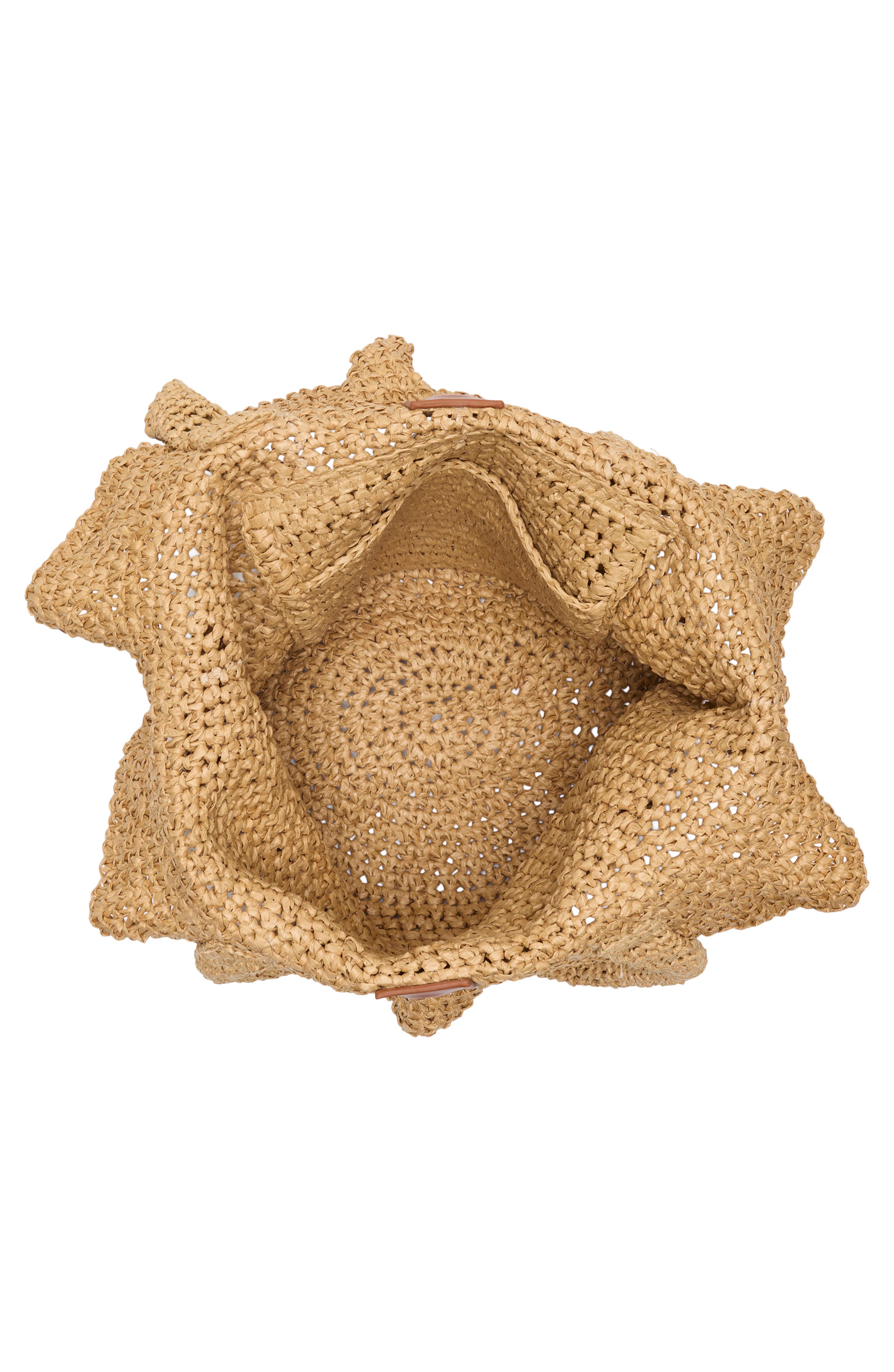 Ruffle Edge Crochet Bag, Alternate, color, DARK NATURAL