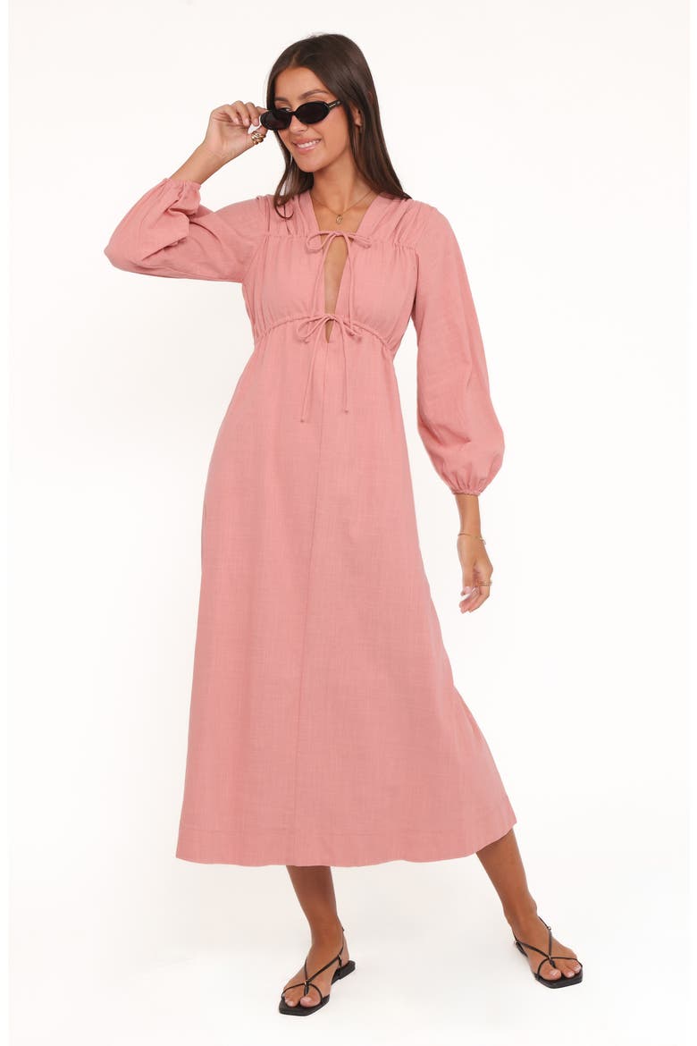 Riven Long Sleeve Maxi Dress, Alternate, color, PINK
