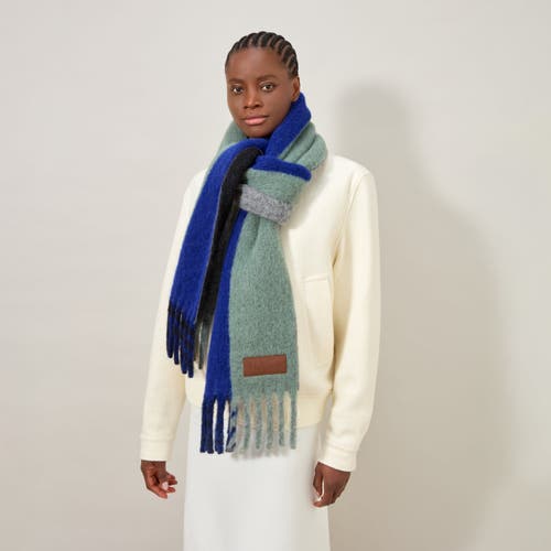 Mulberry Colour Block Textured Scarf In Multi