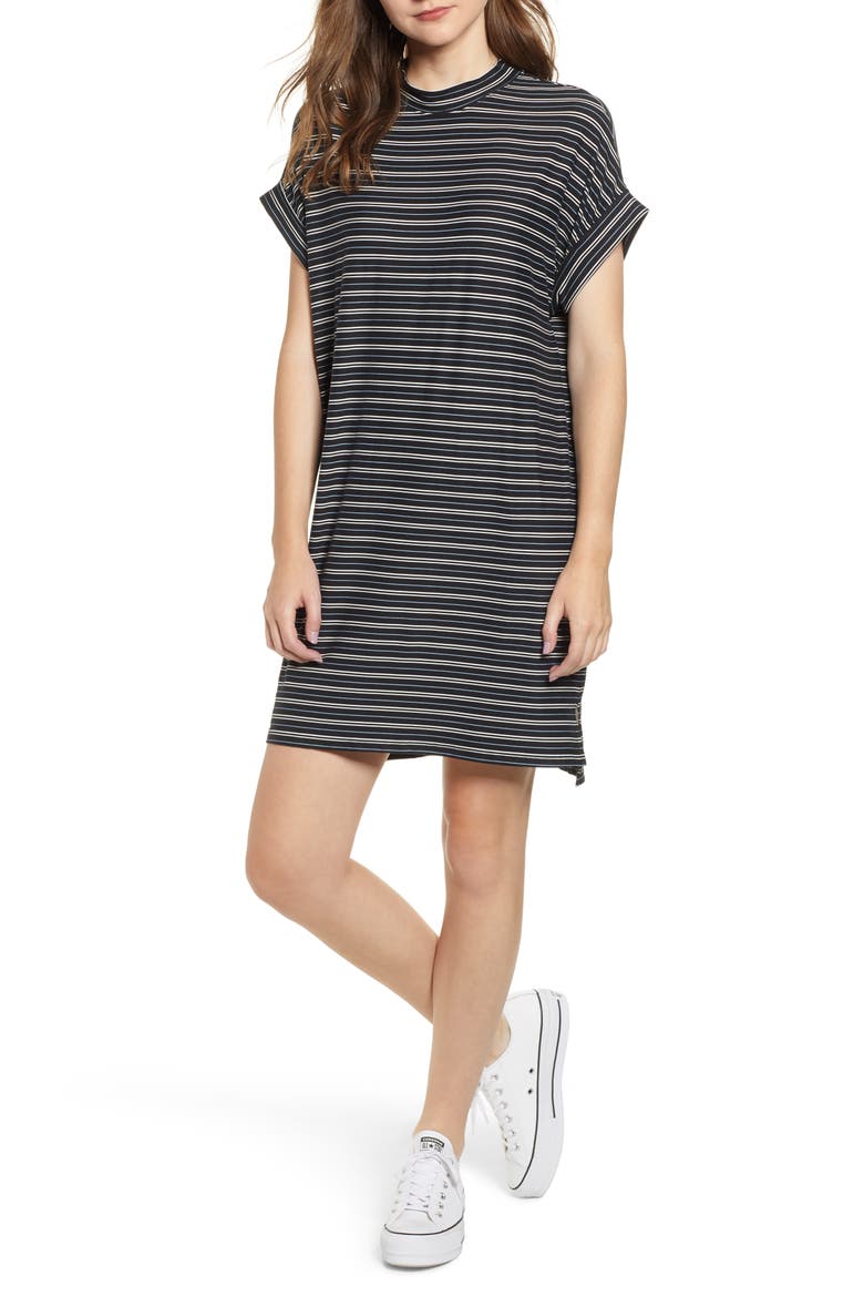 Stripe Sneaker Dress, Main, color, BLACK/ BLUE