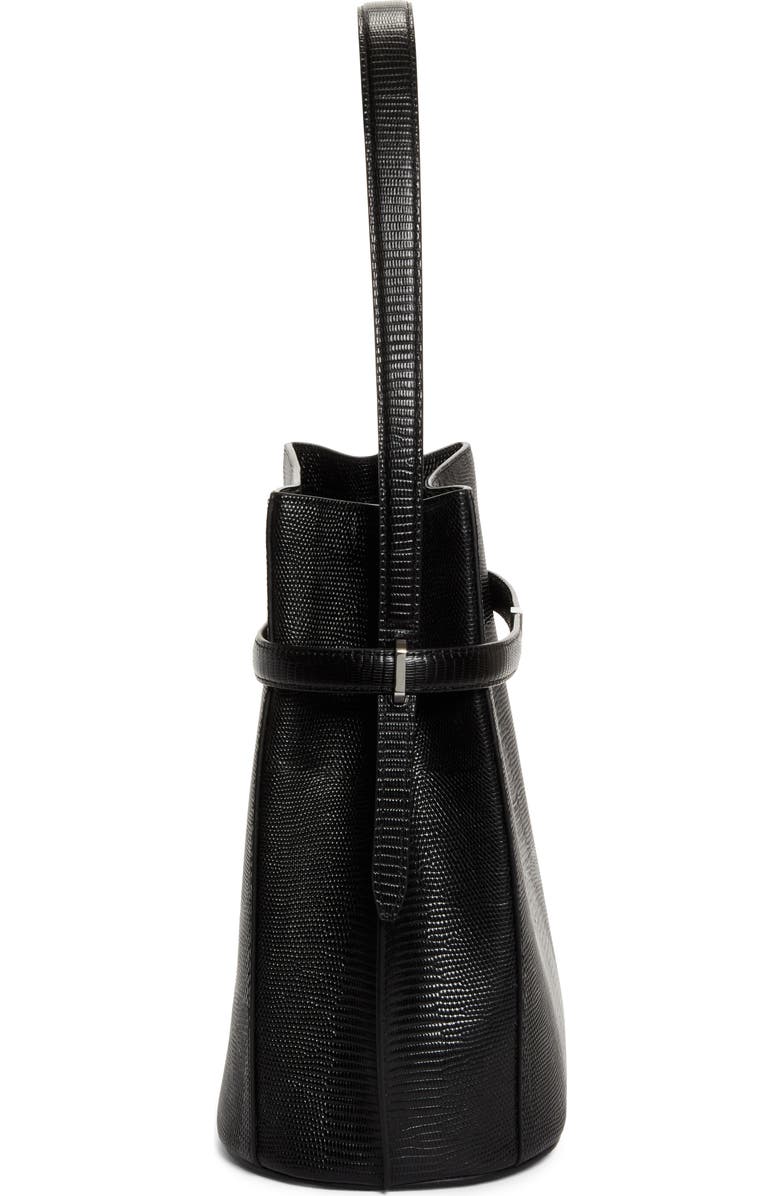 TOTEME Belted Lizard Embossed Leather Bucket Shoulder Bag, Alternate, color,