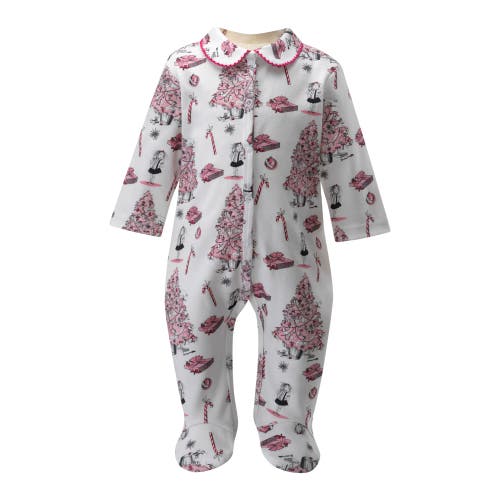 Rachel Riley Eloise Christmas Tree Footie Gift Set In Pink
