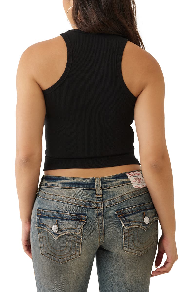 True Religion Goddess Rib Tank, Alternate, color, Black