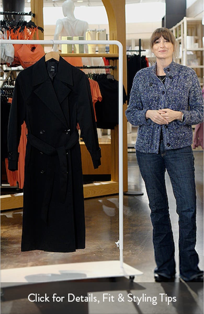 Oversize Tie Waist Double Breasted Trench Coat, sales video thumbnail