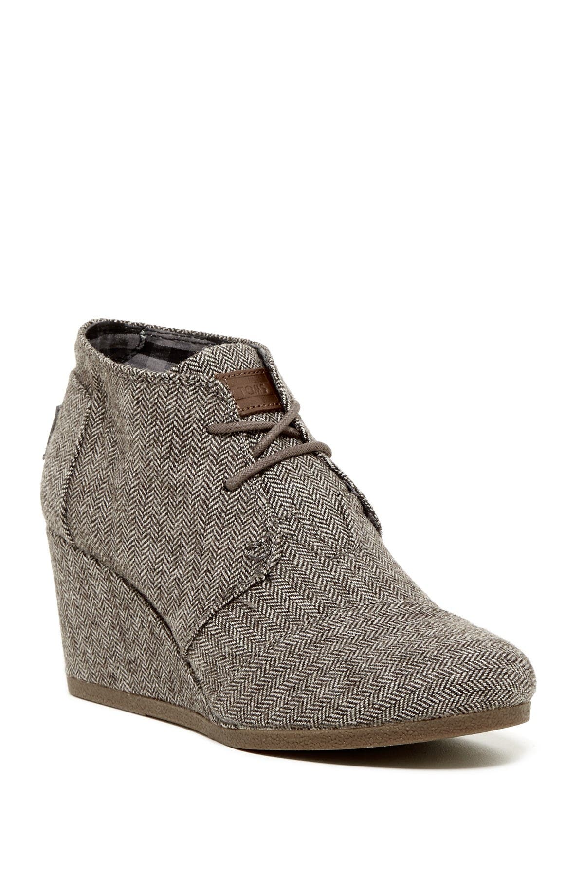 TOMS 'Desert' Herringbone Wedge Bootie, Main, color, 