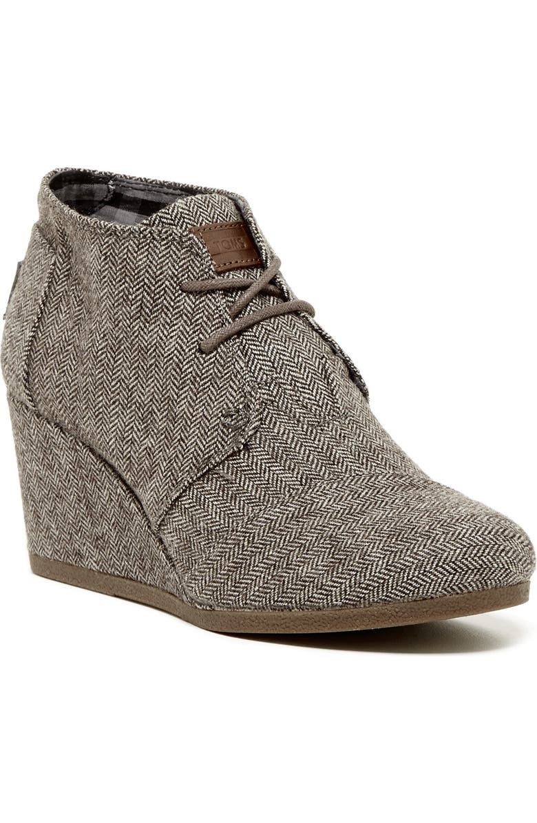 TOMS 'Desert' Herringbone Wedge Bootie, Main, color,