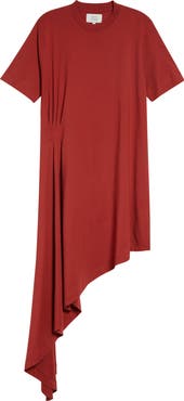 LOULOU DE SAISON Igari Asymmetric Pleated Cotton Knit Dress