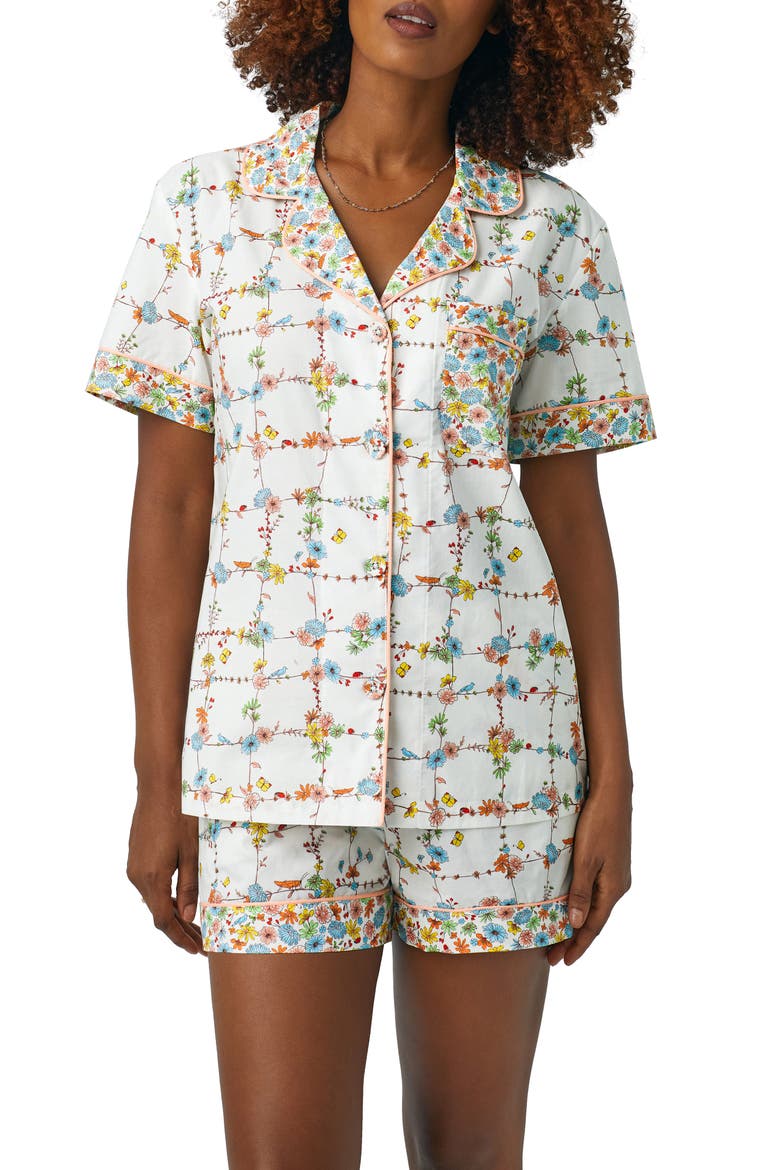 Floral Organic Cotton Short Pajamas, Alternate, color, SPRING VINES