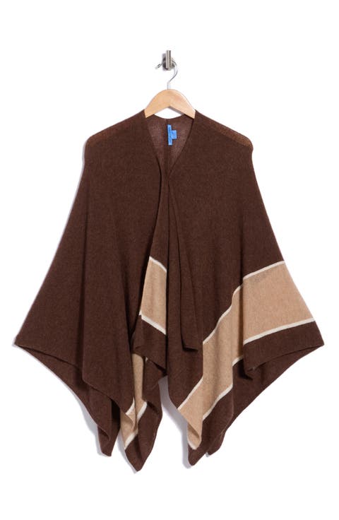 Harriet Colorblock Cashmere Poncho