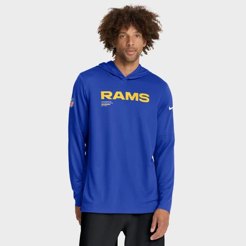 Men's Nike Royal Los Angeles Rams Sideline Pure Fury Performance Long Sleeve Hoodie T-Shirt