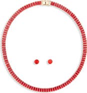 Tasha Tennis Necklace & Stud Earrings Set