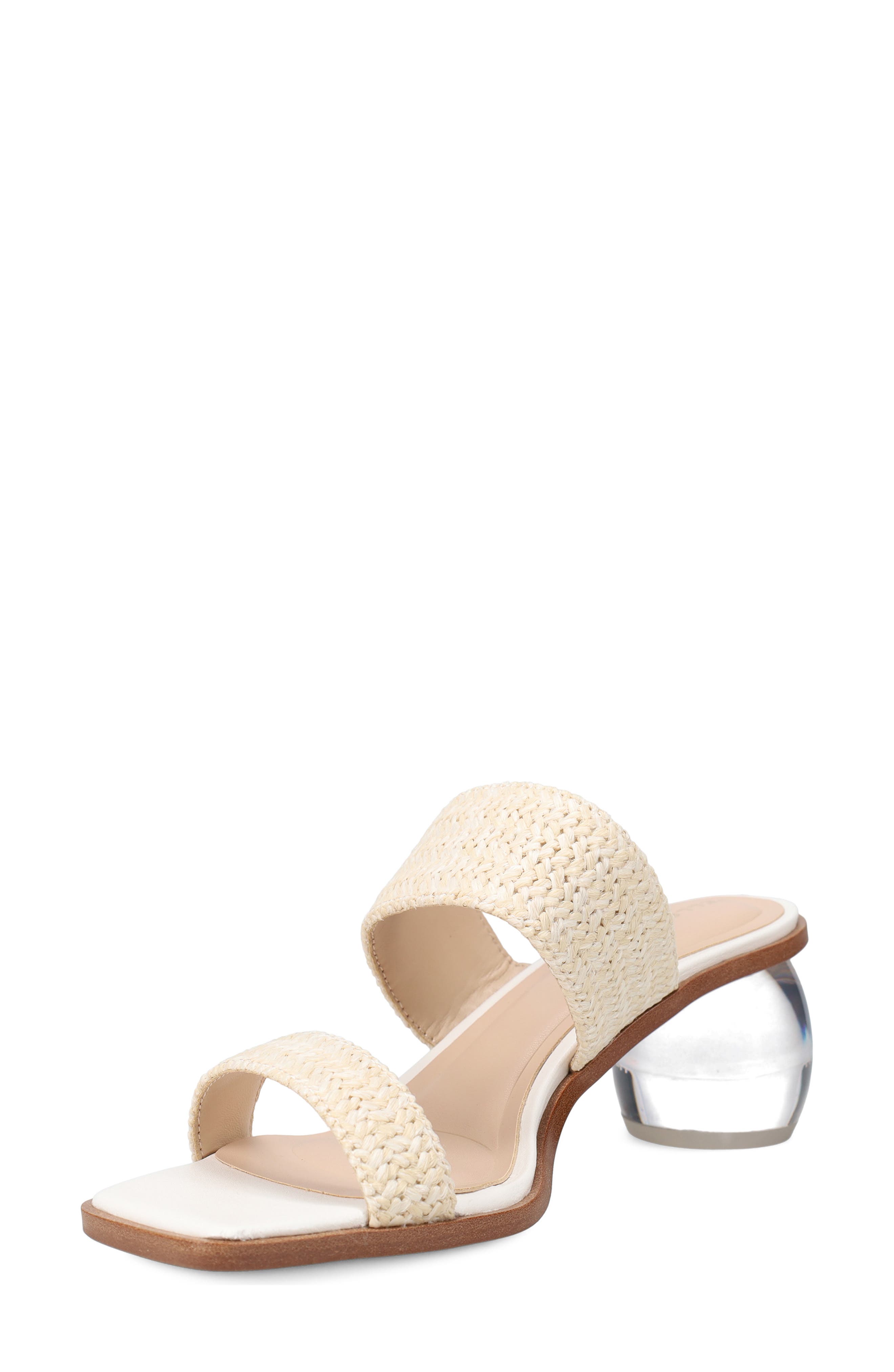 Pelle Moda Lela Raffia Slide Sandal, Alternate, color, White Raffia