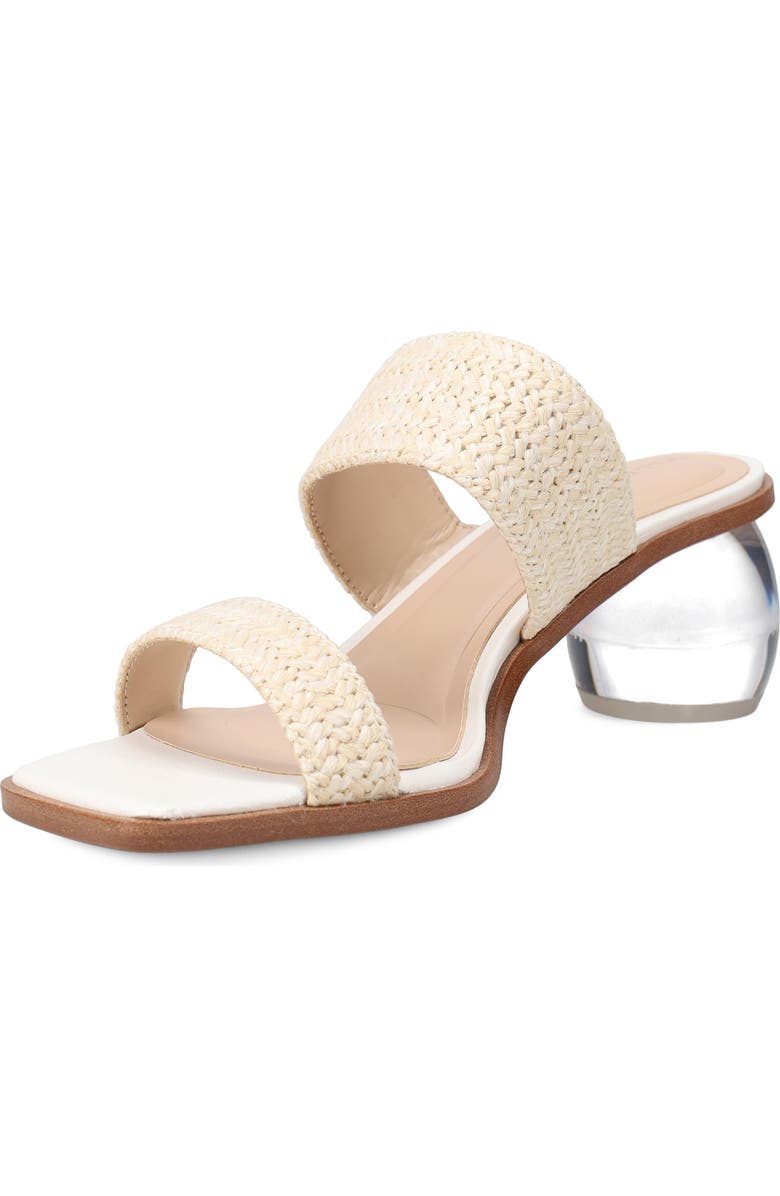 Pelle Moda Lela Raffia Slide Sandal, Alternate, color, White Raffia