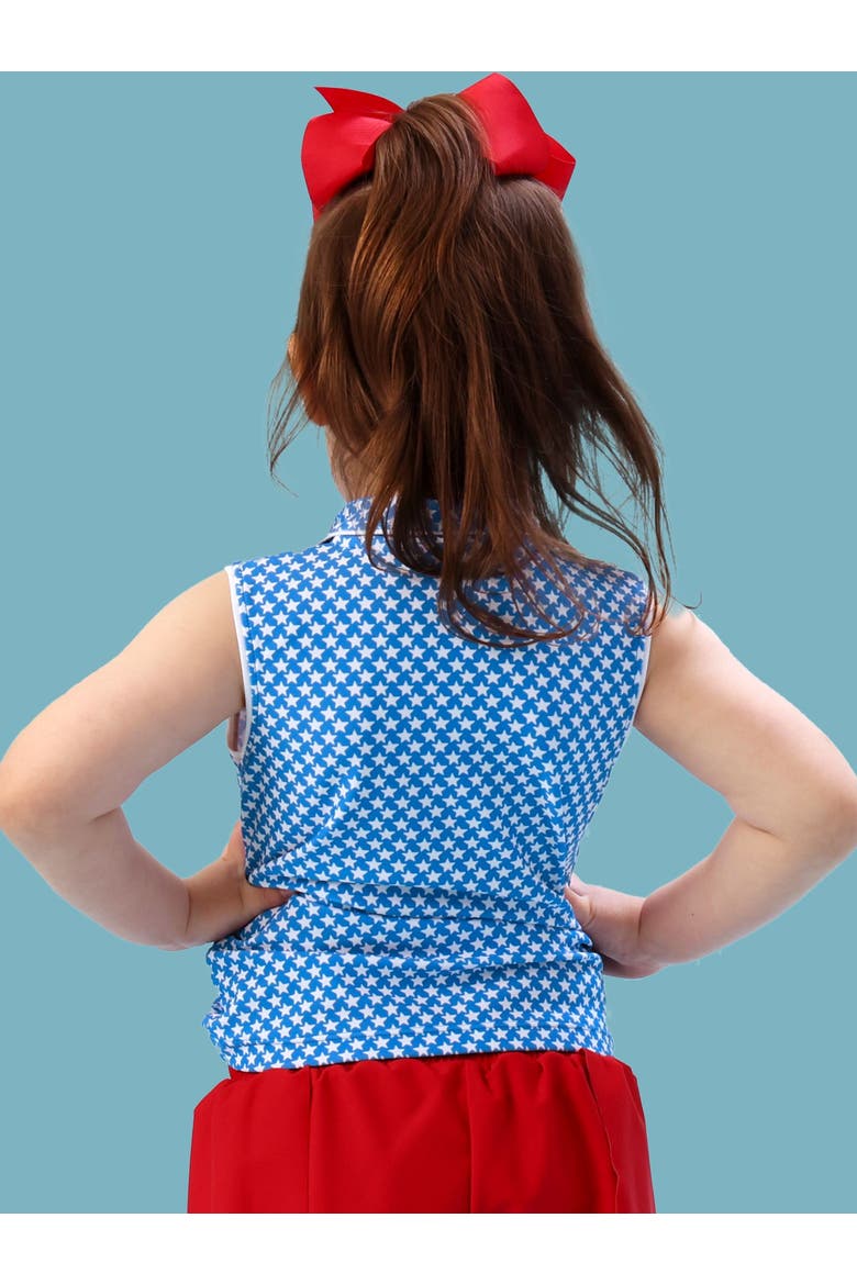 Upf50+ Sleeveless Polo Active Top (toddler, Little & Big Kid), Alternate, color, Tiny Blue Stars