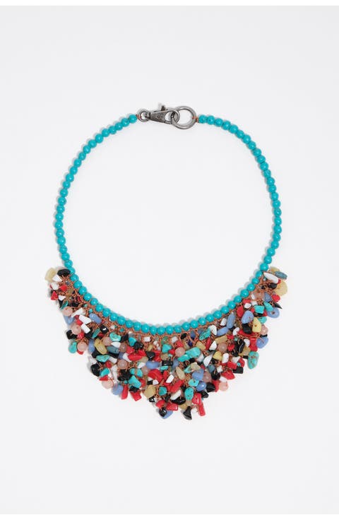 Stone And Pearl Necklace