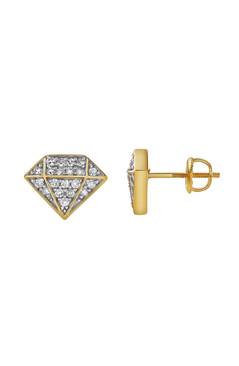 LuvMyJewelry Diadem XL 10K Yellow Gold Cluster Diamond Unisex Earrings - 0.33 Cts, Alternate, color, 10K Yellow Gold