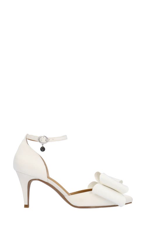 J. Reneé Pammie Ankle Strap Pointed Toe Pump In White