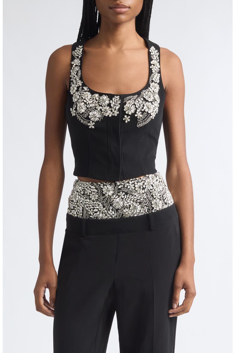 Aliana Cropped Vest, Main, color, BLACK/ CLEAR