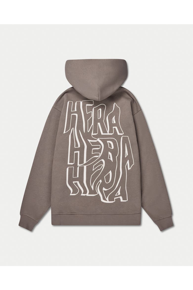 Grafitti Print Oversized Hoodie, Alternate, color, Marsh Grey