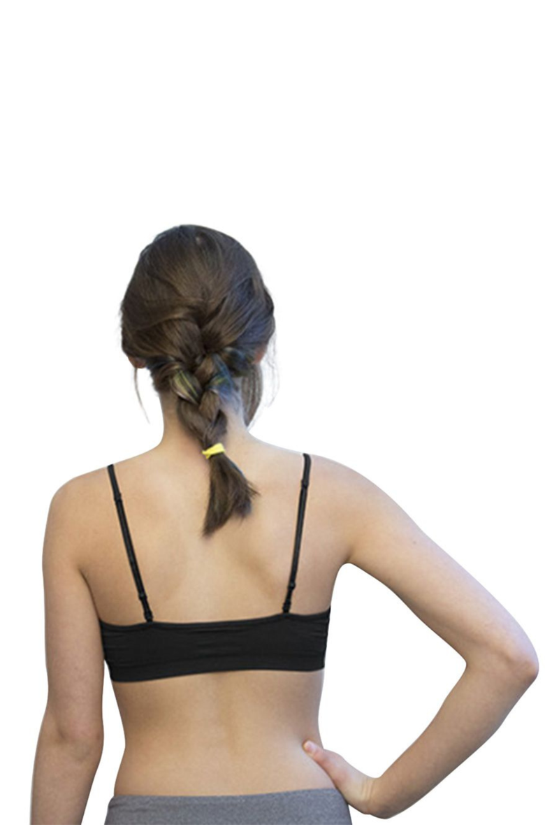 Yellowberry Poppy Seamless Bra, Alternate, color, Black