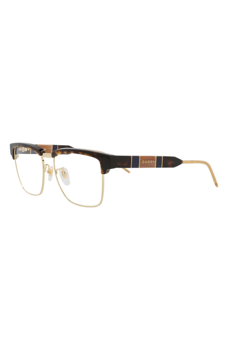 Gucci 52mm Half Rim Square Optical Frames, Alternate, color,