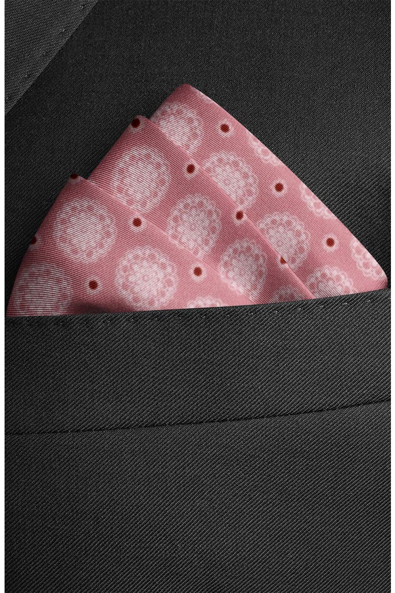 Floral Silk Pocket Square, Alternate, color, PINK