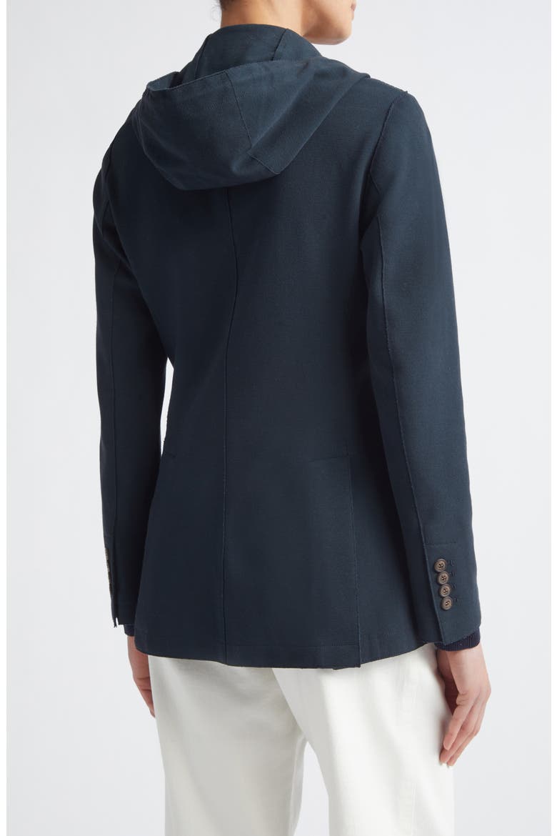 Cotton Blend Knit Blazer with Removable Hooded Bib, Alternate, color, NEW BLUE