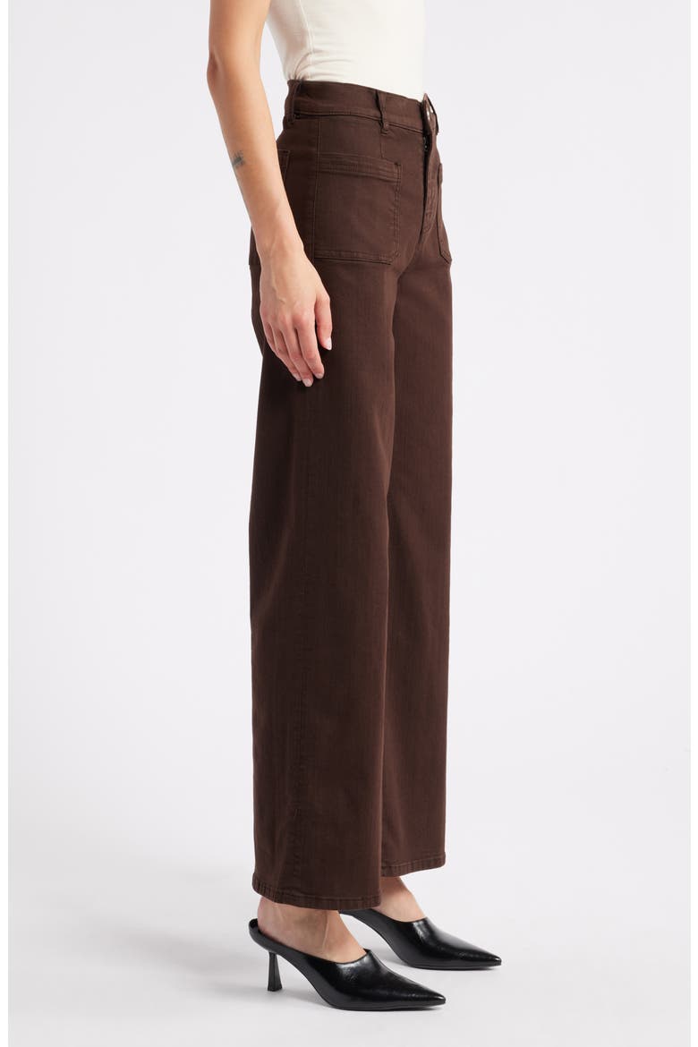 Le Slim Palazzo Pocket High Waist Wide Leg Jeans, Alternate, color, ESPRESSO